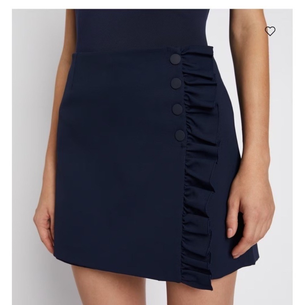 Tory Burch Navy tech twill Ruffle Golf Skort Womens LARGE Augusta preppy mahjong